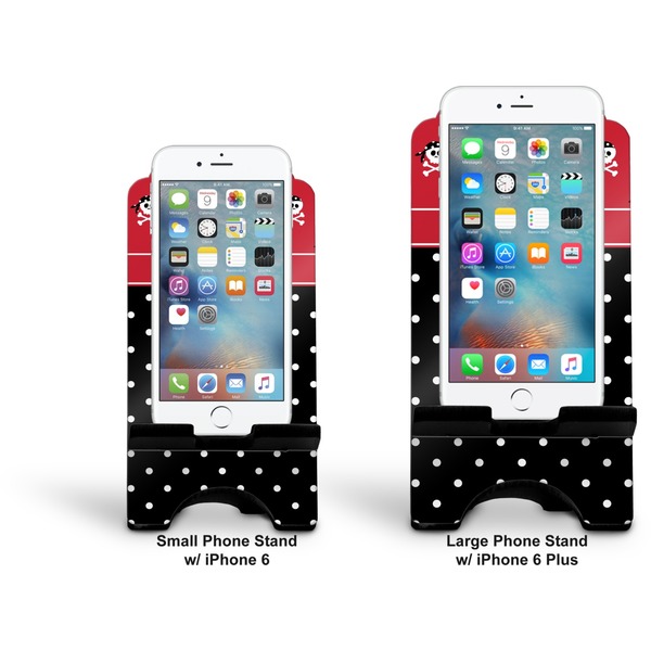 Girl's Pirate & Dots Stylized Phone Stand - Comparison