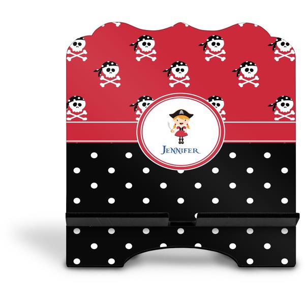 Girl's Pirate & Dots Stylized Tablet Stand - Front without iPad