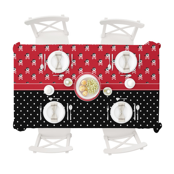 Girl's Pirate & Dots Tablecloths (58"x102") - TOP VIEW