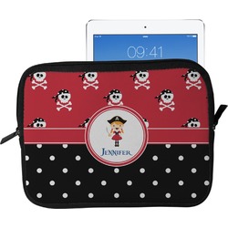 Girl's Pirate & Dots Tablet Case / Sleeve - Large (Personalized)