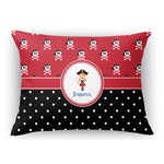 Girl's Pirate & Dots Rectangular Throw Pillow - 18"x24" (Personalized)