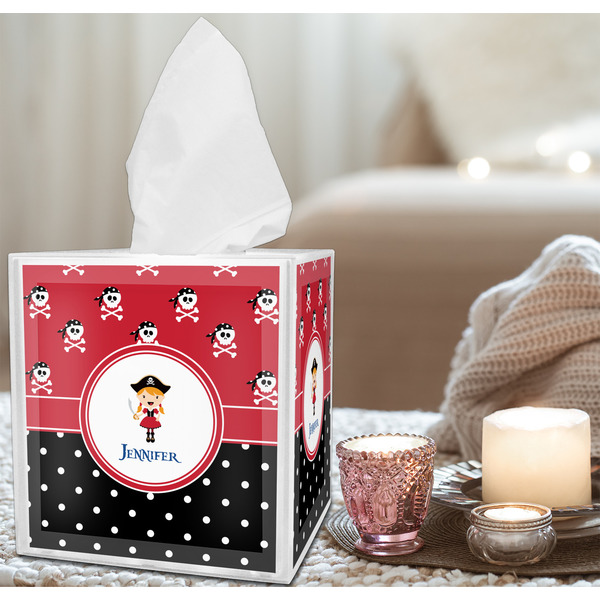 Girl's Pirate & Dots Tissue Box - LIFESTYLE