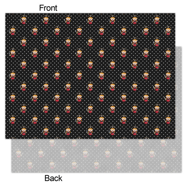 Girl's Pirate & Dots Tissue Paper - Lightweight - Large - Front & Back