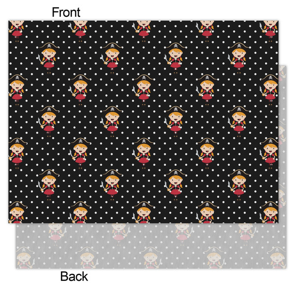 Girl's Pirate & Dots Tissue Paper - Lightweight - Medium - Front & Back