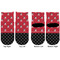 Girl's Pirate & Dots Toddler Ankle Socks - Double Pair - Front and Back - Apvl