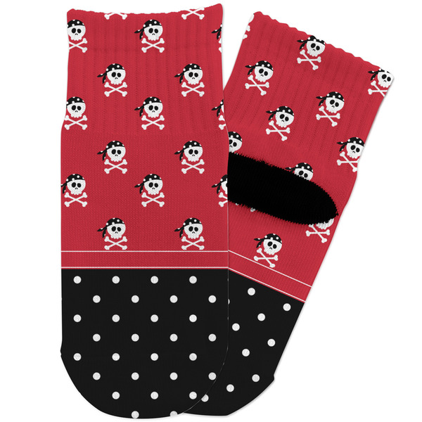 Custom Girl's Pirate & Dots Toddler Ankle Socks