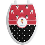 Girl's Pirate & Dots Toilet Seat Decal - Elongated (Personalized)