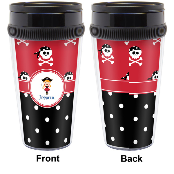 Girl's Pirate & Dots Travel Mug Approval (Personalized)