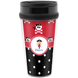 Girl's Pirate & Dots Acrylic Travel Mug without Handle (Personalized)