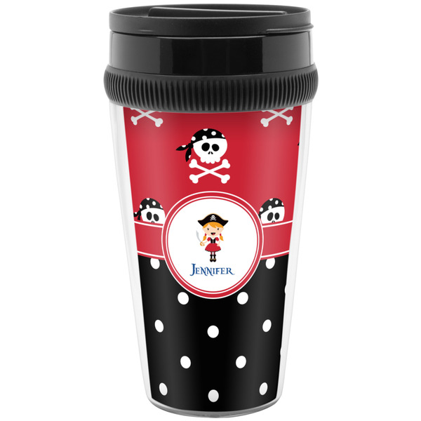 Custom Girl's Pirate & Dots Acrylic Travel Mug without Handle (Personalized)