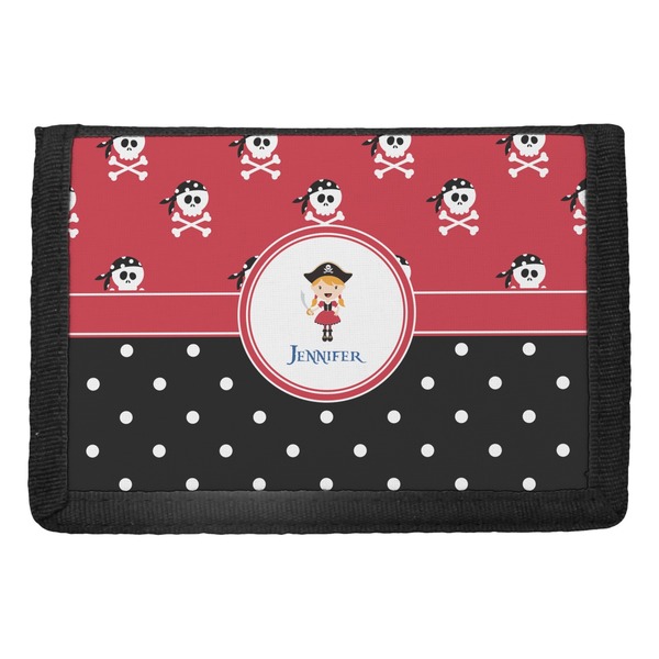 Custom Girl's Pirate & Dots Trifold Wallet (Personalized)
