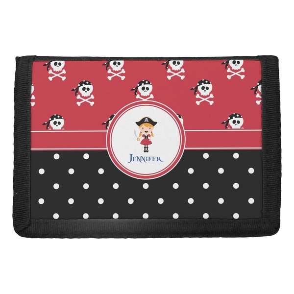 Custom Girl's Pirate & Dots Trifold Wallet (Personalized)