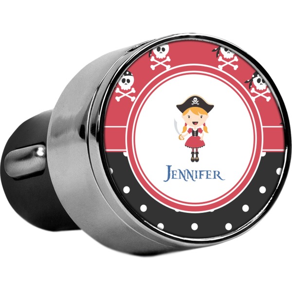 Custom Girl's Pirate & Dots USB Car Charger (Personalized)