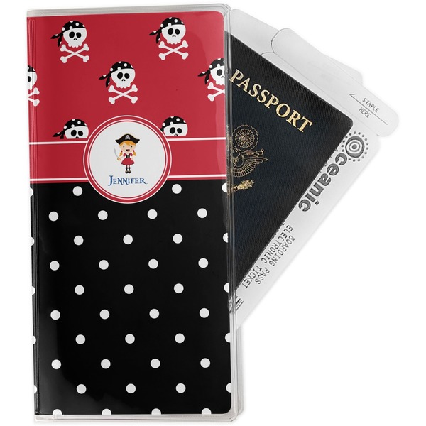 Custom Girl's Pirate & Dots Travel Document Holder