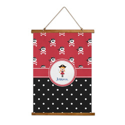 Girl's Pirate & Dots Wall Hanging Tapestry - Tall (Personalized)