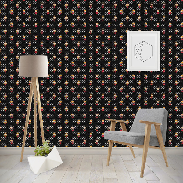 Custom Girl's Pirate & Dots Wallpaper & Surface Covering (Water Activated - Removable)