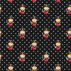 Girl's Pirate & Dots Wallpaper & Surface Covering (Water Activated 24"x 24" Sample)