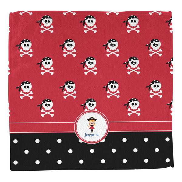 Girl's Pirate & Dots Washcloth - Front - No Soap