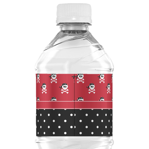 Girl's Pirate & Dots Water Bottle Label - Back View