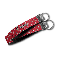 Girl's Pirate & Dots Wristlet Webbing Keychain Fob (Personalized)