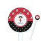 Girl's Pirate & Dots 5.5" Round Plastic Stir Sticks - White - Single Sided (Personalized)