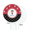 Girl's Pirate & Dots White Plastic 5.5" Stir Stick - Single Sided - Round - Front & Back