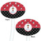 Girl's Pirate & Dots White Plastic 7" Stir Stick - Double Sided - Oval - Front & Back