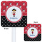 Girl's Pirate & Dots White Plastic Stir Stick - Double Sided - Approval