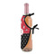 Girl's Pirate & Dots Wine Bottle Apron - DETAIL WITH CLIP ON NECK
