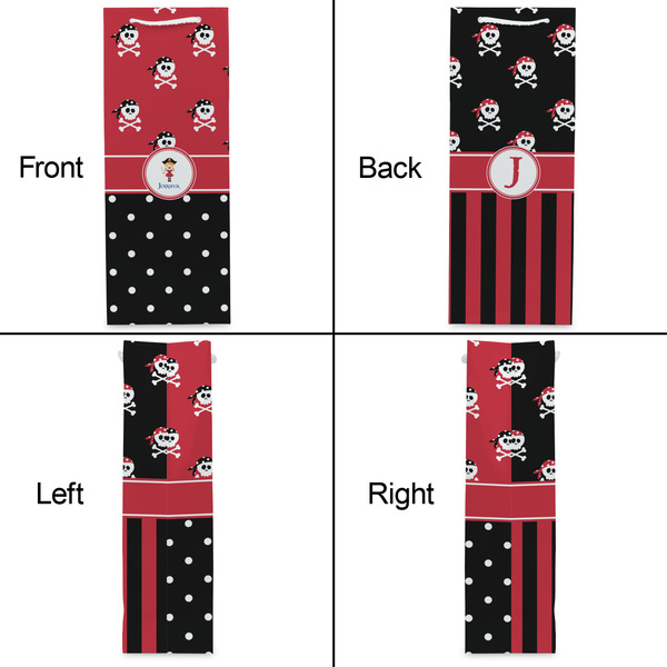 Girl's Pirate & Dots Wine Gift Bag - Matte - Approval