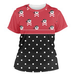 Girl's Pirate & Dots Women's Crew T-Shirt - Medium