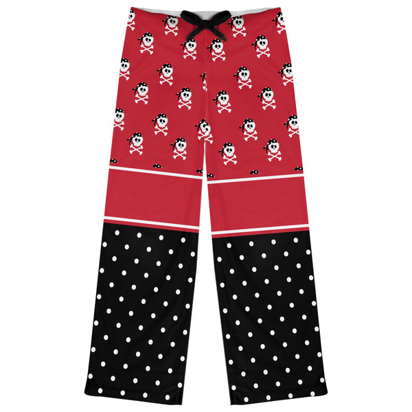 Custom Girl's Pirate & Dots Womens Pajama Pants - XL