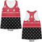 Girl's Pirate & Dots Womens Racerback Tank Tops - Medium - Front and Back