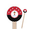 Girl's Pirate & Dots Wooden 6" Food Pick - Round - Closeup