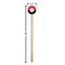 Girl's Pirate & Dots Wooden 6" Stir Stick - Round - Dimensions
