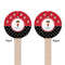 Girl's Pirate & Dots Wooden 6" Stir Stick - Round - Double Sided - Front & Back
