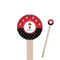 Girl's Pirate & Dots Wooden 7.5" Stir Stick - Round - Closeup