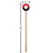 Girl's Pirate & Dots Wooden 7.5" Stir Stick - Round - Dimensions