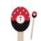 Girl's Pirate & Dots Wooden Food Pick - Oval - Closeup