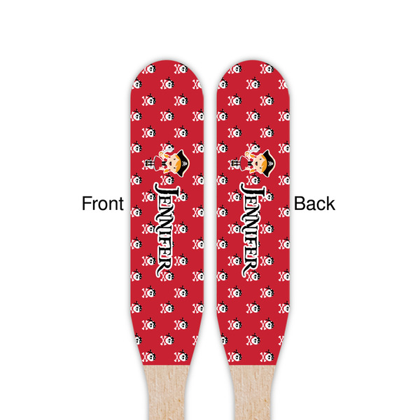 Girl's Pirate & Dots Wooden Food Pick - Paddle - Double Sided - Front & Back