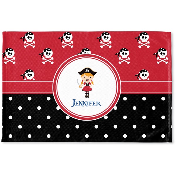 Custom Girl's Pirate & Dots Woven Mat (Personalized)