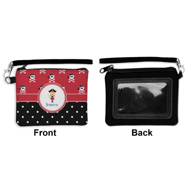 Girl's Pirate & Dots Wristlet ID Cases - Front & Back