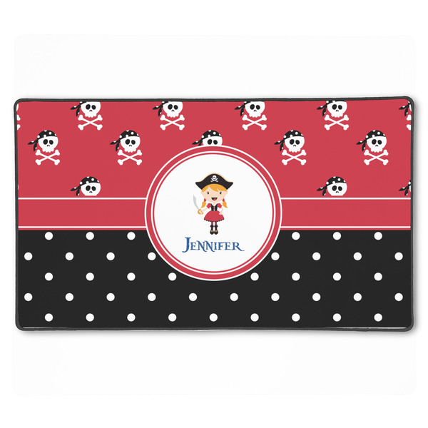 Custom Girl's Pirate & Dots XXL Gaming Mouse Pad - 24" x 14" (Personalized)