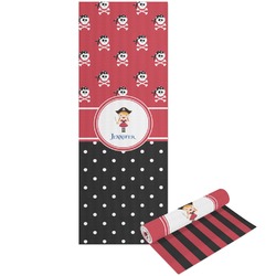 Girl's Pirate & Dots Yoga Mat - Printed Front and Back (Personalized)