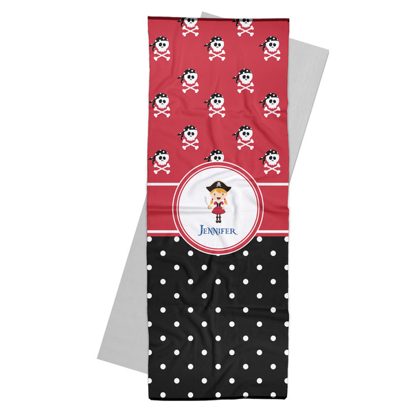 Custom Girl's Pirate & Dots Yoga Mat Towel (Personalized)