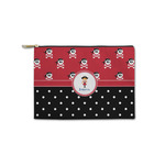 Girl's Pirate & Dots Zipper Pouch - Small - 8.5"x6" (Personalized)