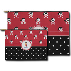 Girl's Pirate & Dots Zipper Pouch (Personalized)