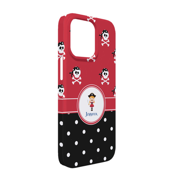 Custom Girl's Pirate & Dots iPhone Case - Plastic - iPhone 13 (Personalized)