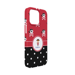 Girl's Pirate & Dots iPhone Case - Plastic - iPhone 13 Mini (Personalized)