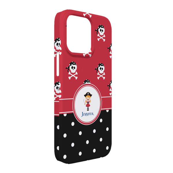 Custom Girl's Pirate & Dots iPhone Case - Plastic - iPhone 13 Pro Max (Personalized)